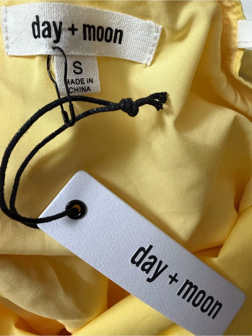 Day + Moon Lemon Yellow Milkmaid Mini Dress Coquette Cottagecore S - Picture 6 of 7